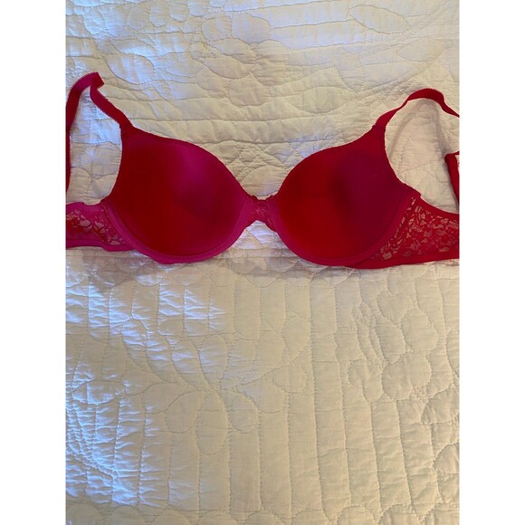 Ambrielle Bra Size 36C Scarlet Red Underwire Lacy Sexy Lingerie Negligee Bra - Picture 9 of 10